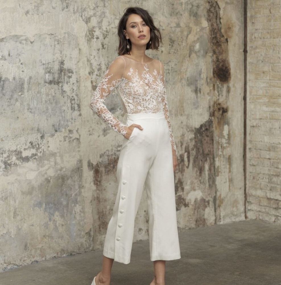 Rime Arodaky Braham Wedding Bridal Jumpsuit Size 40